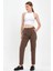 Kadın Norah Vizon Beli Lastikli Gabardin Smart Pantolon 2