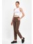 Kadın Norah Vizon Beli Lastikli Gabardin Smart Pantolon 3