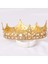 Erkekler Için Kral Taç Kostüm Aksesuar Balo Barok Vintage Kristal Inci Gelin Düğün Tiaras (Altın) (Yurt Dışından) 2
