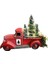 Noel Kırmızı Kamyon Dekoru, Çiftlik Evi Reçine Kamyon Ekici Işıklı Süslemeler Mini Ile Kırmızı Kamyon (Yurt Dışından) 1