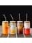 6 Bambu Kapaklı Ve 6 Cam Pipetli 6 Adet Set Içme Bardağı, 16oz Şekilli Cam Bardak, Şeffaf Buzlu Kahve Fincanı (Yurt Dışından) 3