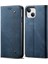Iphone 15 Için Plus Şok Geçirmez Telefon Kasası Cüzdanı Pu Deri Kot Pantolon Doku Dokusu Telefon Kapak-Mavi (Yurt Dışından) 1