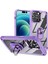 Iphone 15 Pro Koruyucu Kickstand Case Alaşım Lens Çerçevesi Pc+Tpu Telefon Kapak-Morası (Yurt Dışından) 1