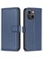 Iphone 15 Plus Tpu+Pu Deri Telefon Kapağı Standı Tasarım Cüzdan Kılıf Mavisi (Yurt Dışından) 1