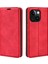 Iphone 15 Plus Şok Geçirmez Pu Deri Cüzdan Flip Case Cilt Touch Stand Kapak Kırmızısı (Yurt Dışından) 1
