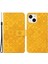 Iphone 15 Için Deri Cüzdan Kılıfı Artı Damla Dirençli Basılı Çiçek Telefon Standı Kapak-Sarı (Yurt Dışından) 1