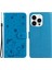 Iphone 15 Pro Telefon Kapağı Için Kedi Baskılı Deri Stand Cüzdan Kılıf Mavisi (Yurt Dışından) 1