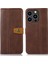 Iphone 15 Pro Maksimum Buzağı Dokusu Katlanabilir Stand Pu Deri Cüzdan Flip Cover-Coffee (Yurt Dışından) 1