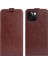 Iphone 15 Için Kart Yuvası Telefon Kılıfı Plus Kırpma Önleyici Dikey Flip Pu Deri Cep Telefonu Kapak Brown (Yurt Dışından) 1