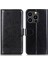 Iphone 15 Pro Max Shockproof Crazy Horse Doku Flip Telefon Kapağı Cüzdan Tpu+Pu Deri Stand Telefon Kılıfı Black (Yurt Dışından) 1