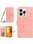 Iphone 15 Pro Maks Telefon Kılıfı Stand Stand Kabuk Ayçiçeği Desenli Telefon Kılıfı Deri Cüzdan Omuz Kayış Işık Pembe (Yurt Dışından) 1