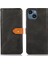 Iphone 15 Plus Telefon Standı Kapağı Cüzdan Şok Geçirmez Cowhide Doku Pu Deri Kabuk-Siyah (Yurt Dışından) 1