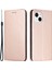 Iphone 15 Için Stand Telefon Kapağı Plus Karbon Fiber Doku Pu Deri+Tpu Cüzdan Case-Rose Altın (Yurt Dışından) 1