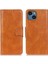 Iphone 15 Pu Deri Kasa Cüzdanı Için Çılgın At Doku Kabuğu, Folio Telefon Kapak-Kahverengi (Yurt Dışından) 1