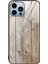 Iphone 15 Pro Ahşap Tahıl Deseni Temperli Cam+Tpu Kapak Kapsam Anayacı Telefon Case-Grey (Yurt Dışından) 1