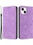 Iphone 15 Için Cüzdan Kılıfı Plus Katlanabilir Stand Pu Deri Retro Çiçek Impried Telefon Kapak Morası (Yurt Dışından) 1