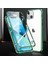 İphone 15 Telefon Kasası Manyetik Metal Çerçeve+Çift Yan Temperli Cam Telefon Kasası Tam Koruma Net Telefon Kapak Yeşili (Yurt Dışından) 1