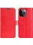 Iphone 15 Pro Pu Deri Stand Telefon Kılıfı Çılgın At Doku Cüzdan Folio Flip Kapak Kırmızı (Yurt Dışından) 1
