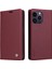 Iphone 15 Pro Max Max Magnetıce Telefon Kapağı Pu Deri Cüzdan Stand Case-Dark Kırmızı (Yurt Dışından) 1