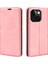 Iphone 15 Plus Şok Geçirmez Pu Deri Cüzdan Flip Case Cilt-Touch Stand Kapak Pembe (Yurt Dışından) 1