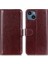 Iphone 15 Için Cüzdan Telefon Kapağı Çılgın At Dokusu Flip Cüzdan Pu Deri Stand Telefon Kabuk-Kahverengi (Yurt Dışından) 1