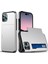 Iphone 15 Pro Tpu+Pc Çift Katmanlı Telefon Koruyucu Case Silver Için Slayt Kartı Tutucu Telefon Kapağı (Yurt Dışından) 1