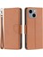 Iphone 15 Için Plus Toz Geçirmez Pu Deri Cep Telefonu Kapağı Cüzdan Litchi Doku Dokunma Stand Kılıfı Strap-Brown (Yurt Dışından) 1