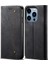 Iphone 15 Pro Pu Deri Telefon Kılıfı Kot Koku Doku Cüzdan Stand Anti-Sracratch Telefon Kapak Black (Yurt Dışından) 1