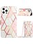 Iphone 15 Pro Marble Desen Telefon Kapağı Stand Standı Cüzdan Anti-Collaion Case-Pink Beyaz (Yurt Dışından) 1