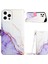 Iphone 15 Pro Marble Desen Telefon Kapağı Stand Standı Cüzdan Anti-Collision Case-White Mor (Yurt Dışından) 1