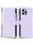 Iphone 15 Pro Max Pu Deri Telefon Kılıfı Fermuar Pocket-Morası İle Flip Cüzdan Stand Kapağı (Yurt Dışından) 1