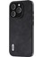 Iphone 15 Pro Max Için Telefon Kılıfı Dokulu Pu Deri Kaplamalı Pc+Tpu Güz Kanıtı Kabuk Black (Yurt Dışından) 1