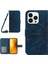 Iphone 15 Pro Sunflower Için Stand Kabuğu Deri Deri Cüzdanlı Telefon Kılıfı Omuz Kayış-Dark Mavi (Yurt Dışından) 1