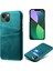 İphone 15 Plus Telefon Kasası Çift Kart Yuvaları Telefon Kapağı Anti-Çizelge Pu Deri Kaplamalı Pc Koruyucu Geri Kılıf Yeşili (Yurt Dışından) 1