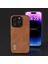 Iphone 15 Pro Shockproof Cowhide Doku Pu Deri Kaplamalı Pc+Tpu Cover-Brown (Yurt Dışından) 5