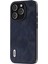 Iphone 15 Pro Max Pu Deri Kaplamalı Pc+Tpu Cowhide Doku Kapak Mavisi Için Telefon Kılıfı (Yurt Dışından) 1