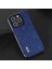 Iphone 15 Pro Dokulu Pu Deri Kaplamalı Pc+Tpu Şok Emici Kabuk Telefon Kasası Mavisi (Yurt Dışından) 3