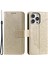 Iphone 15 Pro Flip Telefon Kılıfı Pu Derisi Mandala Çiçek Baskı Stand Cüzdan Kapağı Strap-Gold (Yurt Dışından) 1
