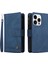 Iphone 15 Pro Için Stand Kılıfı Zipper Cep Telefonu Için Baskılı Cilt Touch Cüzdan Çoklu Kart Yuvası Deri Kapak Mavisi (Yurt Dışından) 1