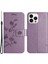 Kelebek Çiçek Iphone 15 Pro Waller Koruyucu Telefon Kapak-Morası Için Baskılı Deri Kılıf (Yurt Dışından) 1