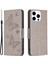 Iphone 15 Pro Shockproof Telefon Için Flip Case Kelebek Basılı Deri Stand Cüzdan Kapağı Strap-Grey (Yurt Dışından) 1