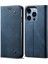 Iphone 15 Pro Max Telefon Kılıfı Pu Deri Kot Ceza Doku Cüzdan Stand Anti-Çizelge Telefon Kapak Blue (Yurt Dışından) 1