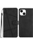 Iphone 15 Için Cüzdan Cüzdan Çılgın At Doku Kabuk Telefon Kapağı Baskılı Çizgiler Deri Telefon Stand Kart-Black (Yurt Dışından) 1