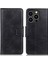 Iphone 15 Pro Pu Deri Kılıf Şok Dışı Çılgın At Doku Cüzdan Stand Telefon Kapağı Black (Yurt Dışından) 1