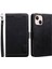 Iphone 15 Pu Deri Pu Deri Cül Cellet Telefon Kasası Renklik Sipariş Stap-Black (Yurt Dışından) 1