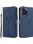 Iphone 15 Pro Baskılı Çizgi Cüzdanı Stand Telefon Kılıfı Pu Derisi+Tpu Telefon Kapak Mavisi (Yurt Dışından) 1