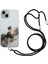 Iphone 15 Mermer Desen Için Yumuşak Tpu Telefon Kılıfı Kabartmalı Anti-Çizelge Anti-Çizelge Telefon Kapağı Lanyard-Black (Yurt Dışından) 1