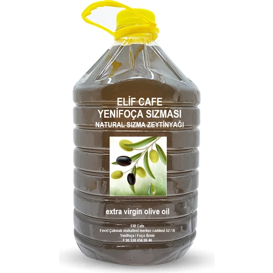 Elif Cafe yenifoça Natural Sızma Zeytinyağı 5 lt Pet Şişe zeytinyağı 5 litre