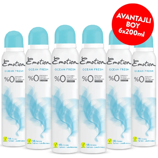 Emotion Ocean Fresh Kadın Deodorant 6 x 200 ml