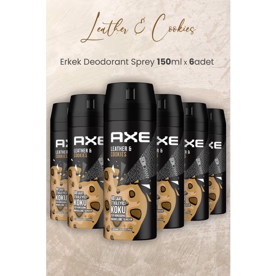 Axe Leather & Cookies Erkek Deodorant Sprey 150 ml x 6 Adet Fiyatı